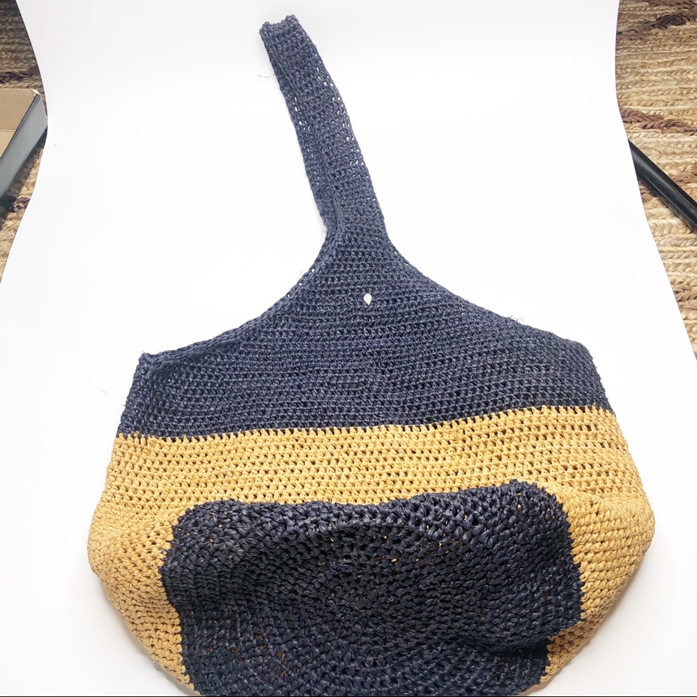 Helen Kaminski Gold and Blue Tote Bag with Handcrafted Design - Picture 4 of 6